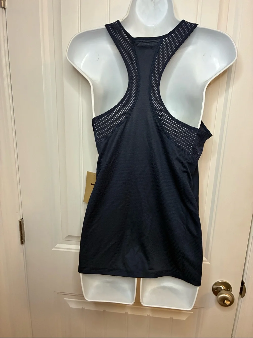 Nike Navy Mesh Athletic Tank with White Swoosh